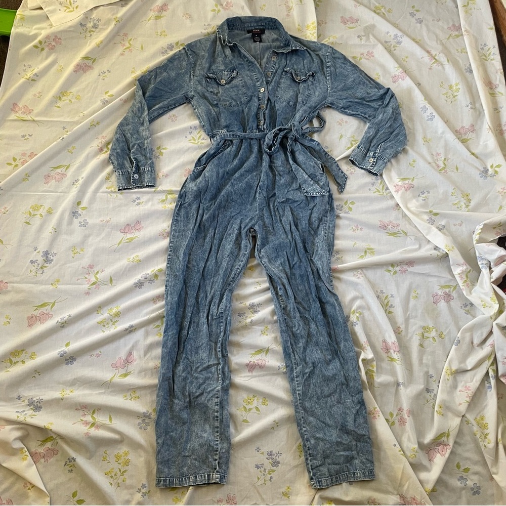Jealous Tomato Light Blue Denim Jumpsuit